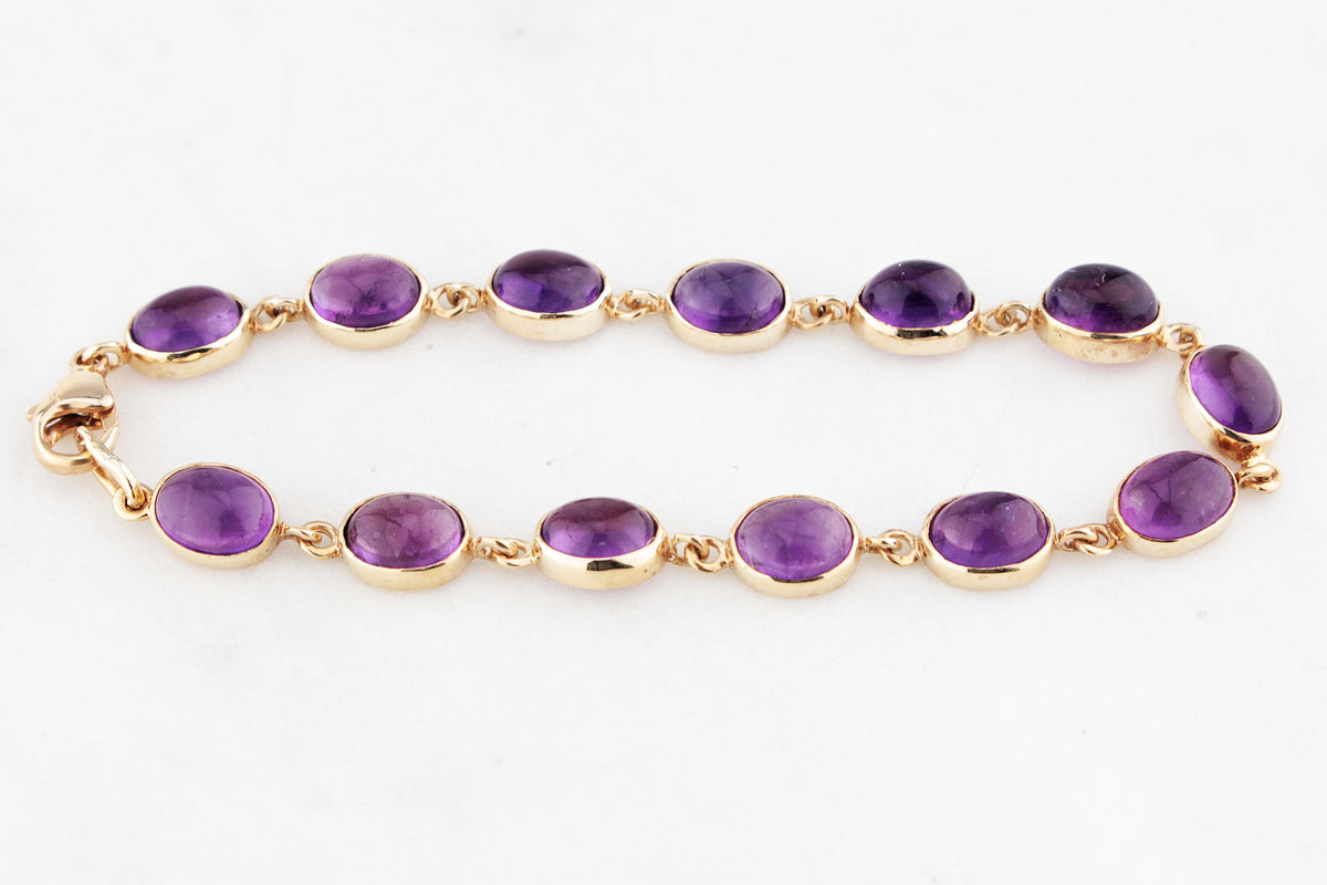 CONTEMPORARY 22.41ct AMETHYST LINE BRACELET 9ct GOLD