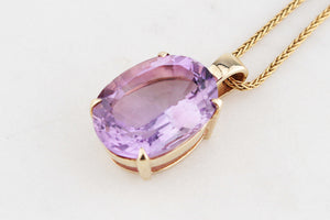 CONTEMPORARY 8.70ct AMETHYST PENDANT 9ct GOLD