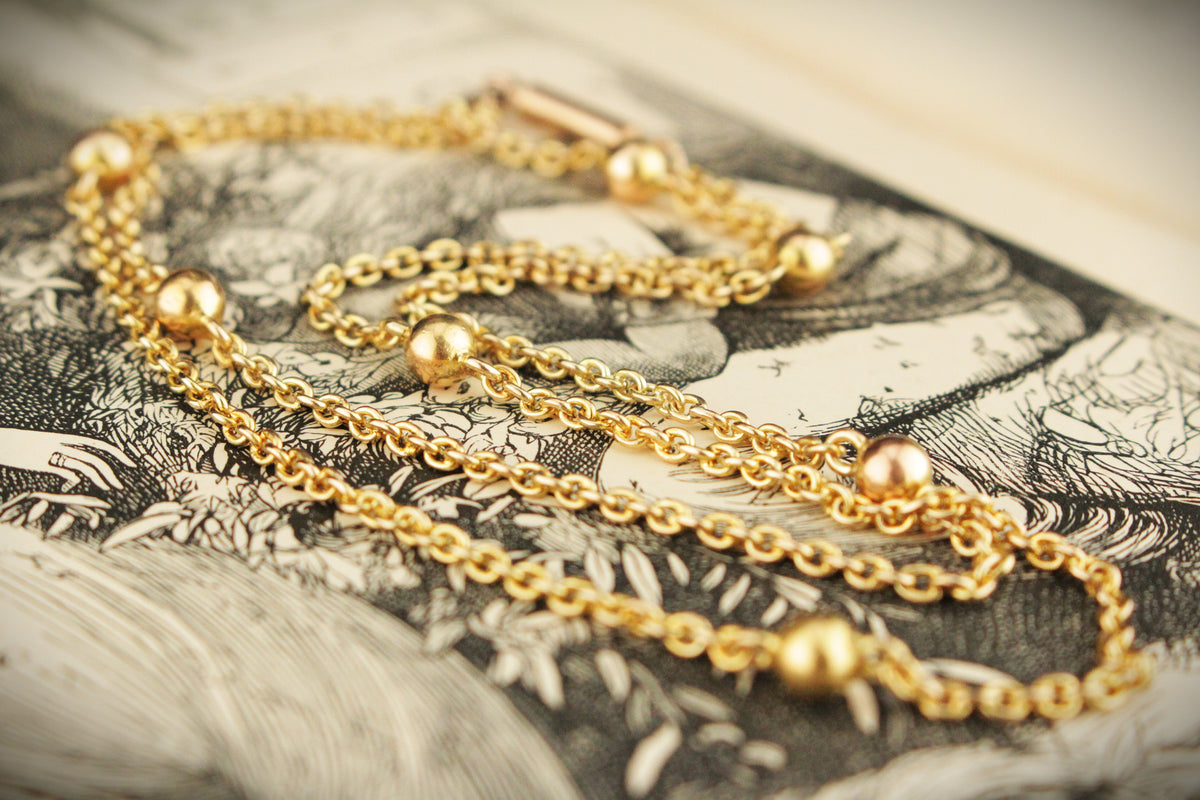 ANTIQUE EDWARDIAN c1900 15ct GOLD NECKLACE