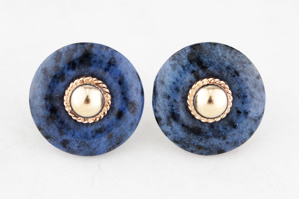 RETRO 80’s JASPER STATEMENT EARRINGS 9ct GOLD