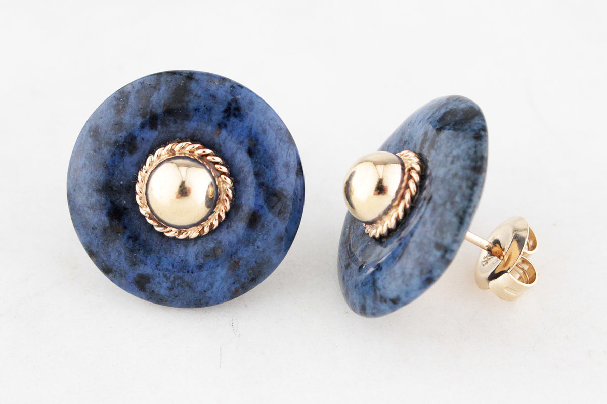 RETRO 80’s JASPER STATEMENT EARRINGS 9ct GOLD