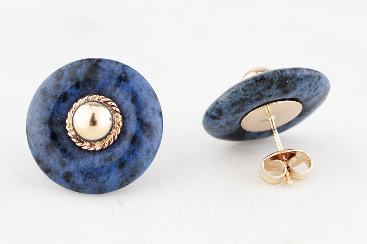 RETRO 80’s JASPER STATEMENT EARRINGS 9ct GOLD