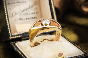 MID-CENTURY .55ct CHAMPAGNE DIAMOND RING  14ct GOLD