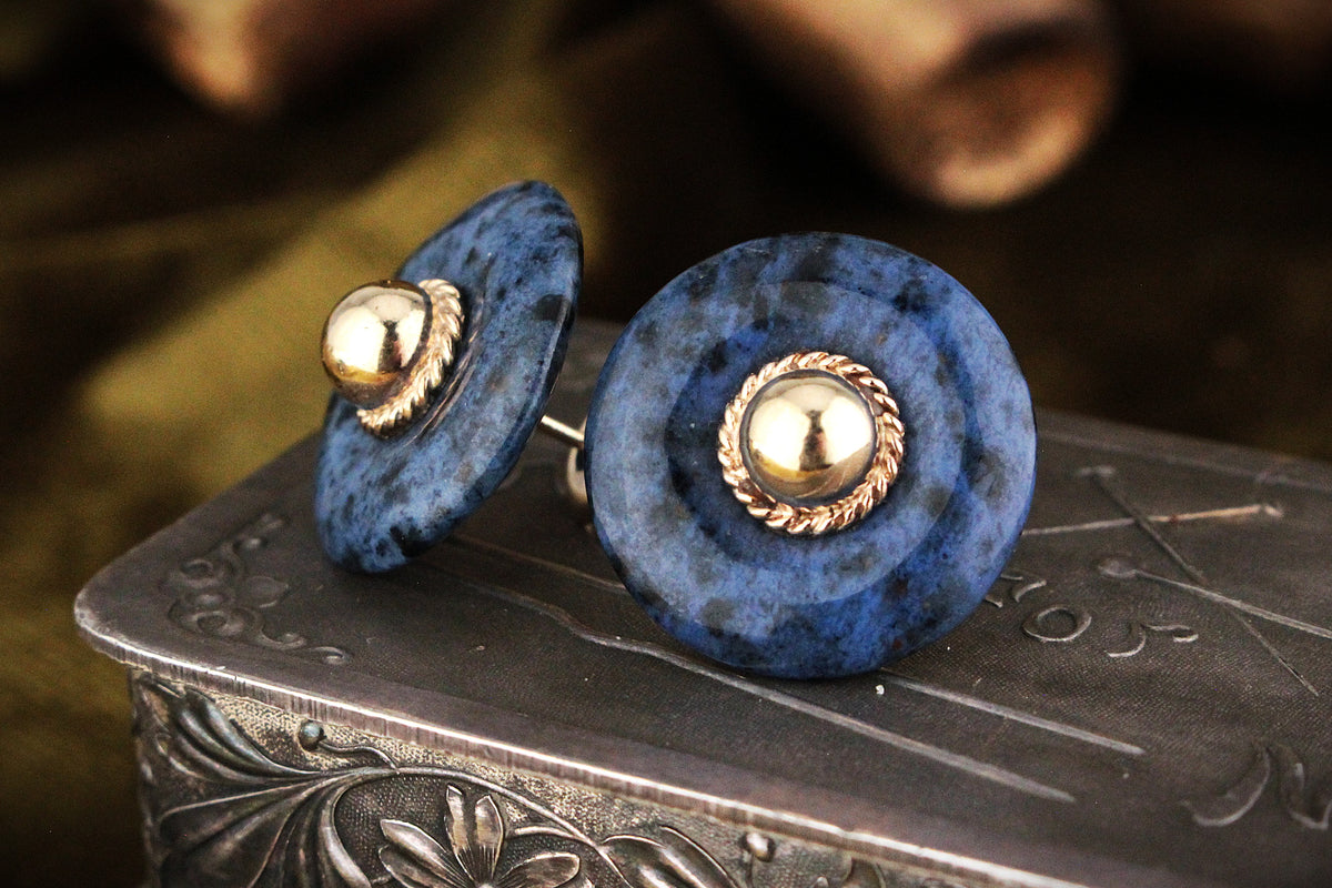 RETRO 80’s JASPER STATEMENT EARRINGS 9ct GOLD