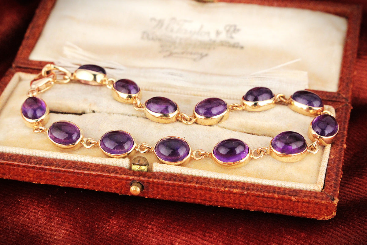 CONTEMPORARY 22.41ct AMETHYST LINE BRACELET 9ct GOLD