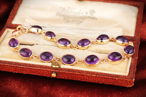 CONTEMPORARY 22.41ct AMETHYST LINE BRACELET 9ct GOLD