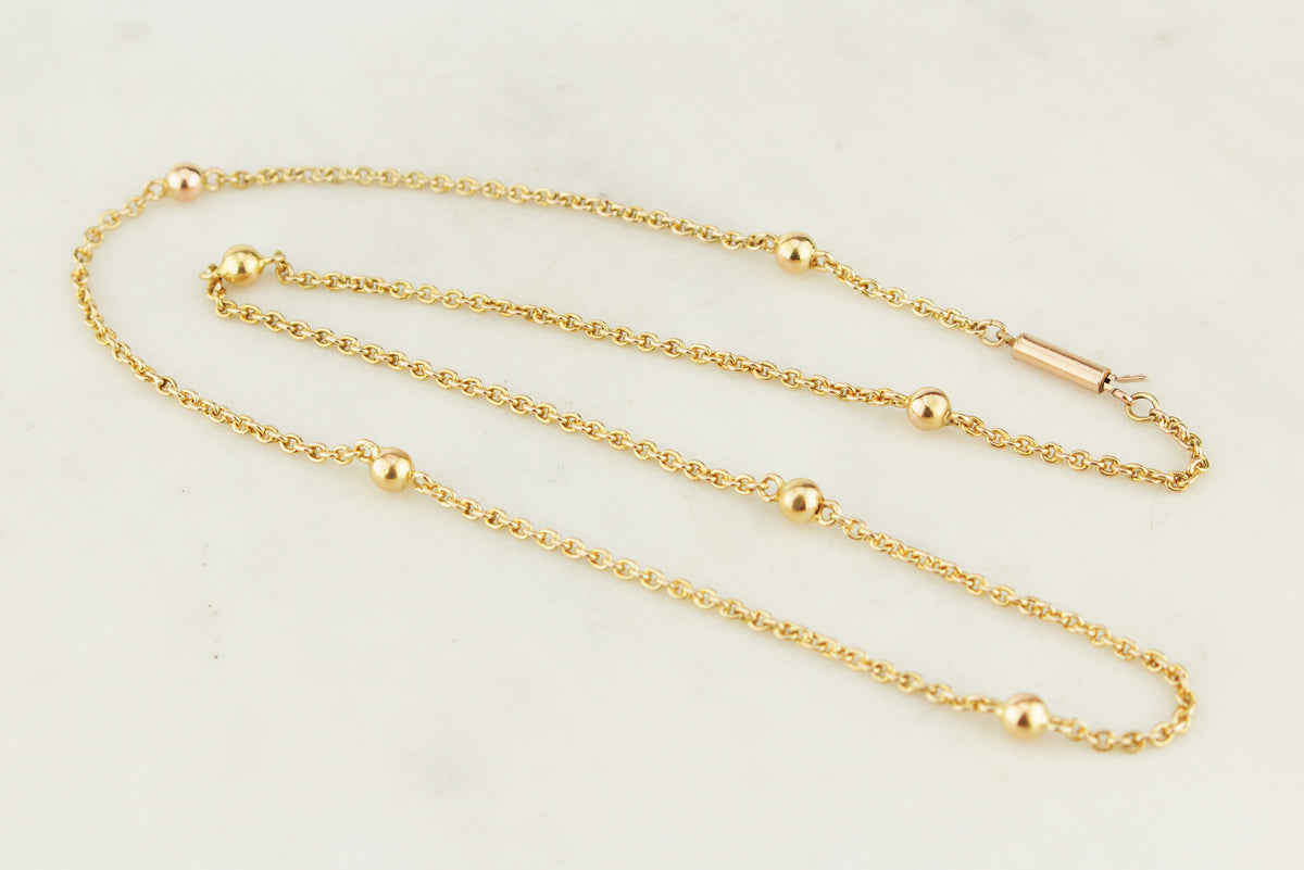 ANTIQUE EDWARDIAN c1900 15ct GOLD NECKLACE