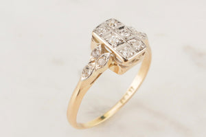 ANTIQUE ART DECO c1920 DIAMOND RING ON 18ct YELLOW & WHITE GOLD