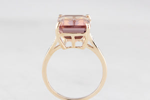 MODERN 6.4ct AMETRINE & DIAMOND RING 9ct GOLD
