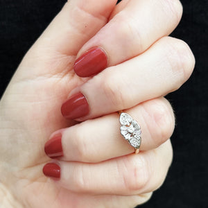 ART DECO DIAMOND RING 18ct GOLD & PLATINUM