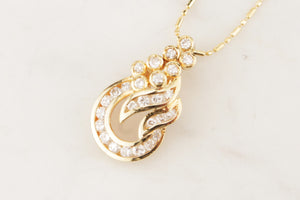 MODERN .68ct DIAMOND PENDANT ON 18ct YELLOW GOLD WITH 14ct CHAIN