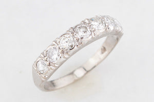 VINTAGE c1930’s SEVEN STONE .66ct DIAMOND HALF ETERNITY RING 18ct GOLD