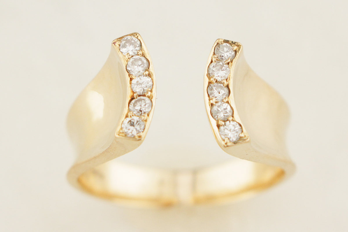 RETRO MID CENTURY c1960 DIAMOND RING 14ct GOLD