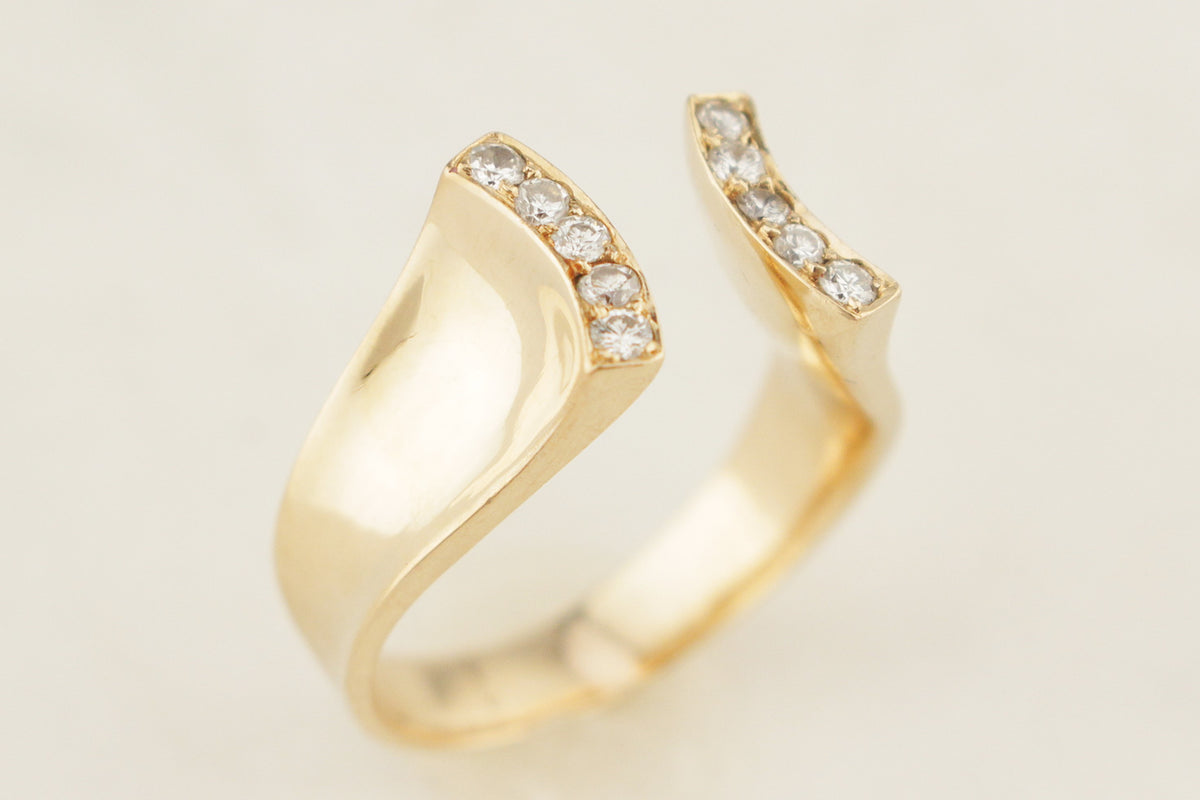 RETRO MID CENTURY c1960 DIAMOND RING 14ct GOLD