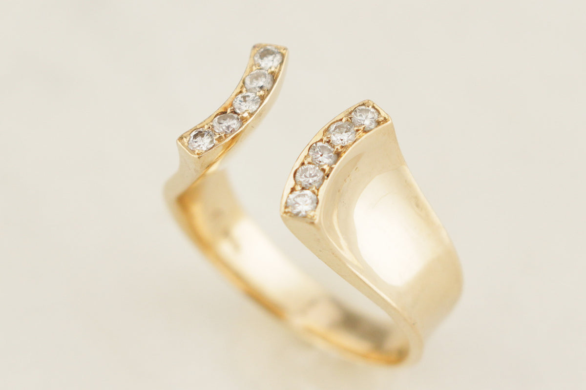 RETRO MID CENTURY c1960 DIAMOND RING 14ct GOLD