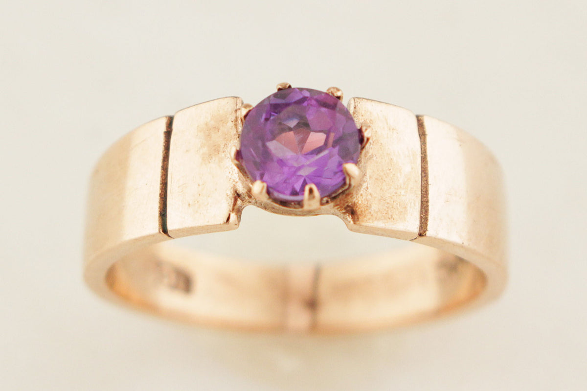 ANTIQUE EDWARDIAN c1900 AMETHYST RING 9ct GOLD