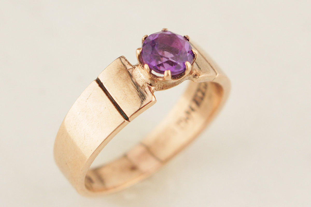 ANTIQUE EDWARDIAN c1900 AMETHYST RING 9ct GOLD