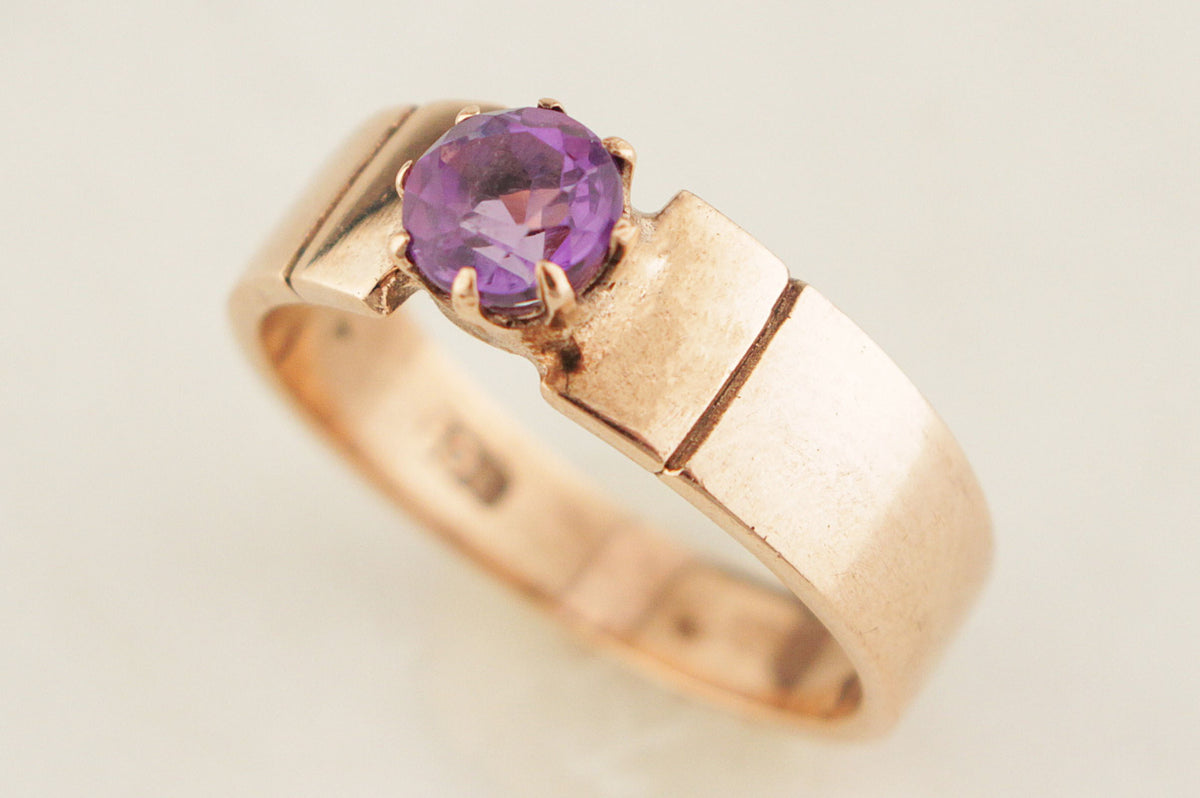 ANTIQUE EDWARDIAN c1900 AMETHYST RING 9ct GOLD