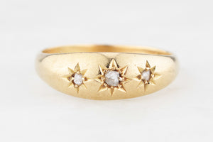 ANTIQUE EDWARDIAN 1918 DIAMOND RING 18CT GOLD