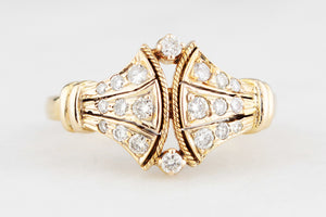 VINTAGE ART NOUVEAU STYLE 18CT DIAMOND RING 18ct GOLD