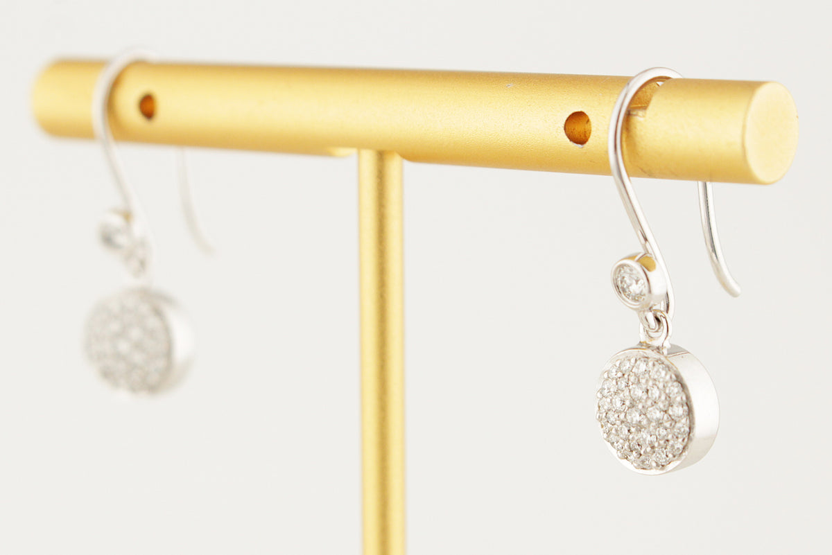 CONTEMPORARY DIAMOND CLUSTER EARRINGS 18ct GOLD