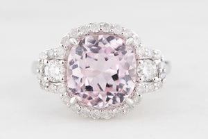 CONTEMPORARY KUNZITE & DIAMOND RING 14ct GOLD