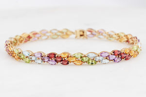 CONTEMPORARY MULTI-GEM BRACELET 9ct GOLD