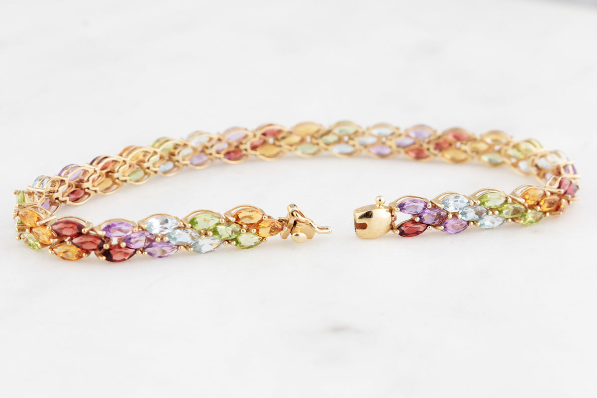 CONTEMPORARY MULTI-GEM BRACELET 9ct GOLD