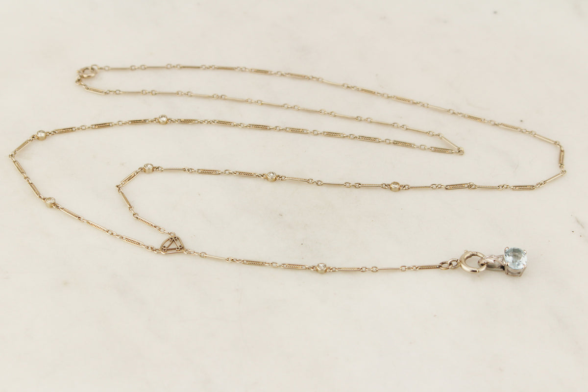 VINTAGE CONVERTIBLE c1930 DIAMOND NECKLACE 14ct GOLD