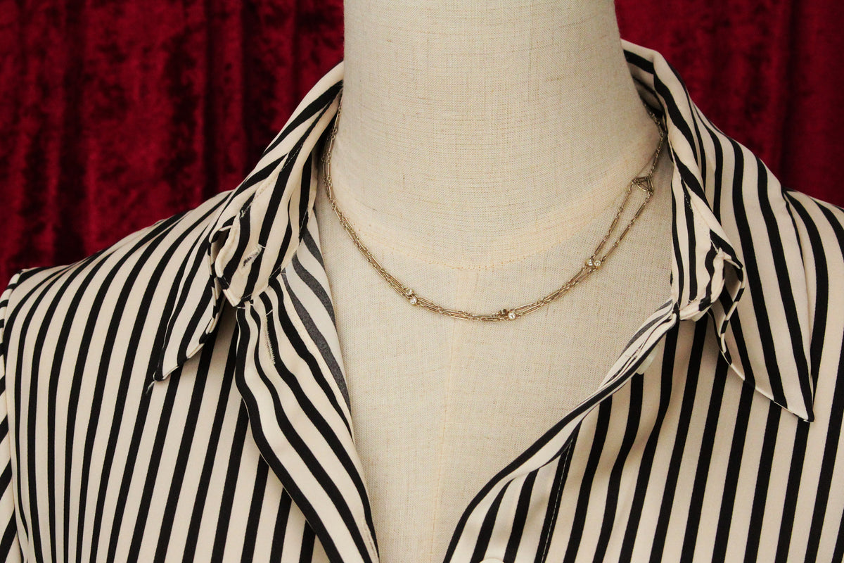 VINTAGE CONVERTIBLE c1930 DIAMOND NECKLACE 14ct GOLD