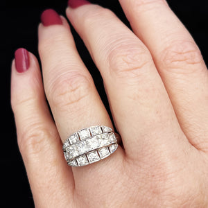 ART DECO 1.71ct DIAMOND RING 18ct WHITE GOLD