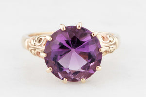VINTAGE MID-CENTURY AMETHYST RING 9ct GOLD