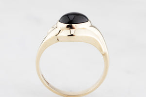 VINTAGE MID-CENTURY CABOCHON GARNET RING 9ct GOLD
