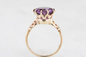 VINTAGE MID-CENTURY AMETHYST RING 9ct GOLD