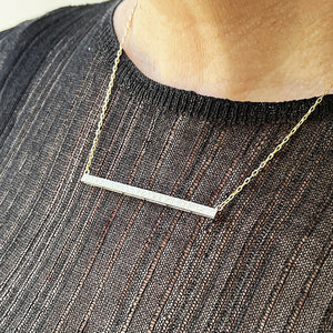 ART DECO 1.85ct DIAMOND BAR PENDANT 14ct GOLD