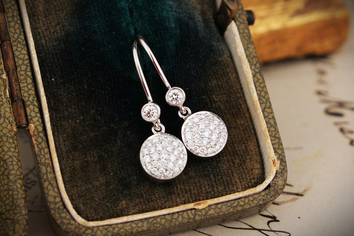 CONTEMPORARY DIAMOND CLUSTER EARRINGS 18ct GOLD