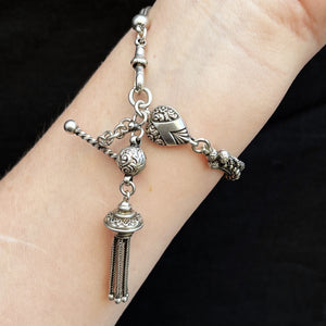 ANTIQUE VICTORIAN ALBERTINA BRACELET STERLING SILVER