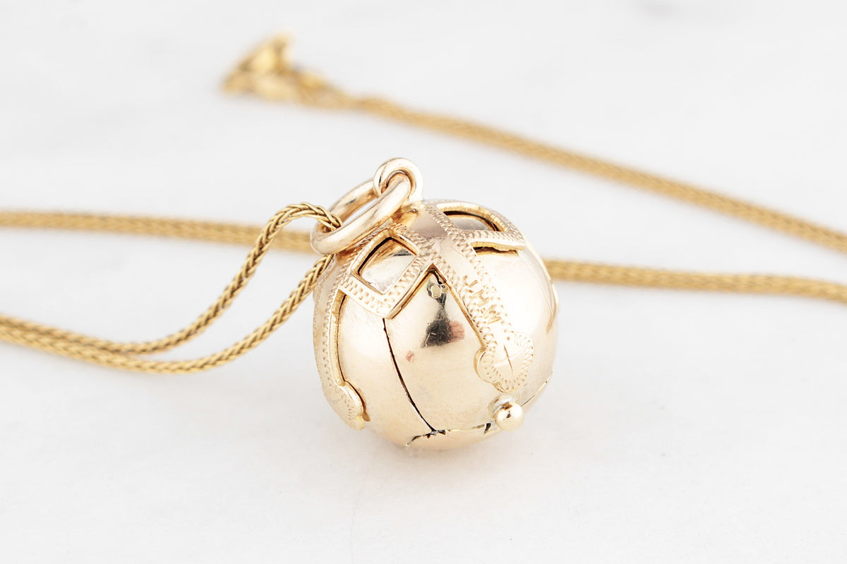 ANTIQUE EDWARDIAN MASONIC ORB PENDANT 9ct GOLD