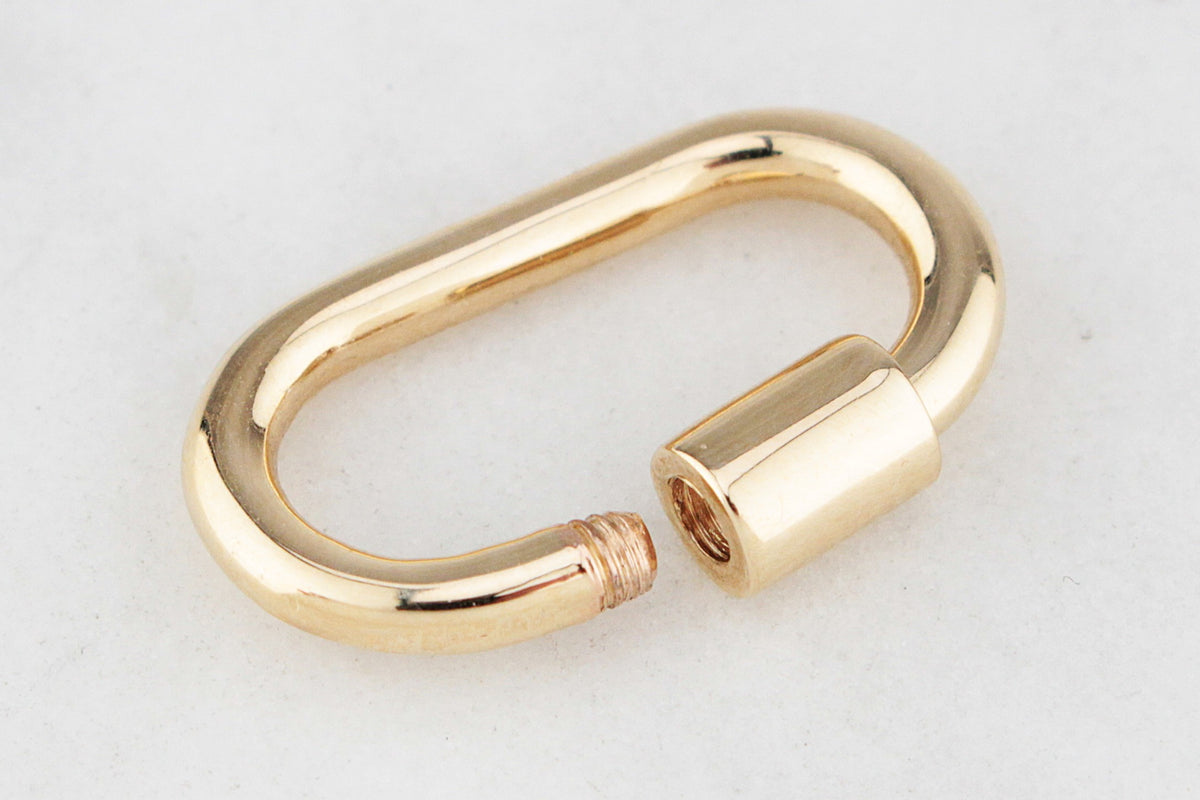 CARABINER CHARM BALE/EXTENDER 14ct GOLD