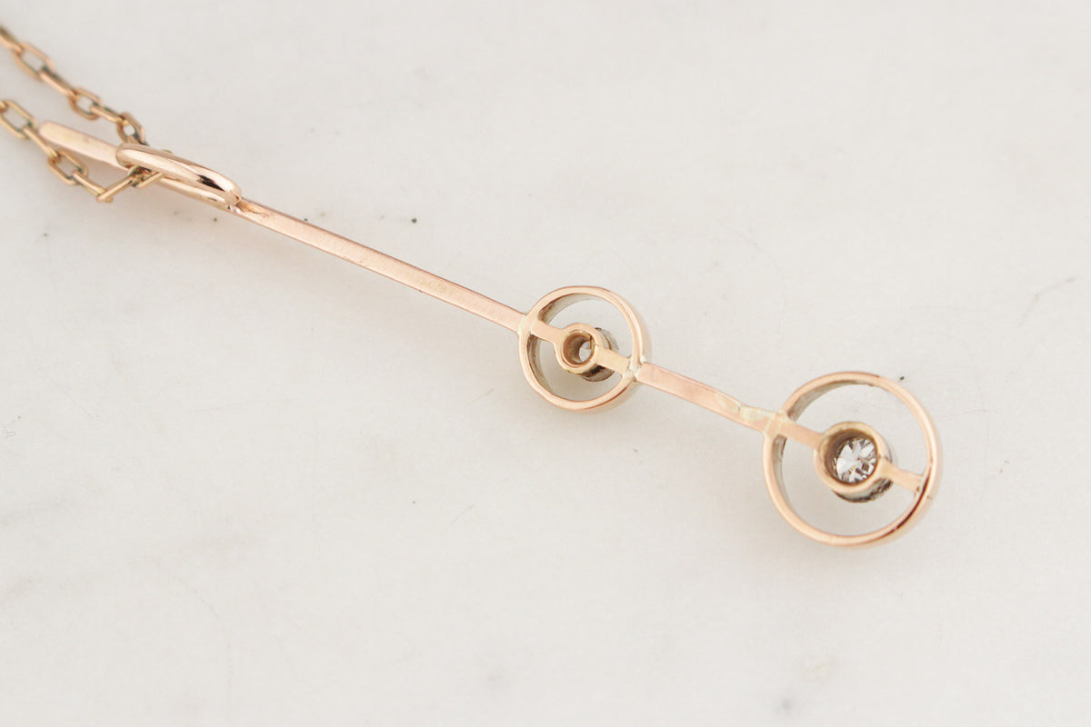 ANTIQUE EDWARDIAN c1900 DIAMOND PENDANT 9ct GOLD