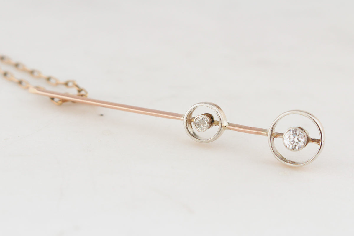 ANTIQUE EDWARDIAN c1900 DIAMOND PENDANT 9ct GOLD