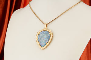 VINTAGE ESTATE c1940 OPAL TRIPLET PENDANT ON 18ct YELLOW GOLD