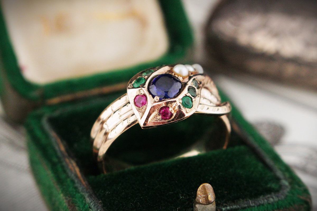 ANTIQUE EDWARDIAN c1900 SERPENT RING 9ct GOLD