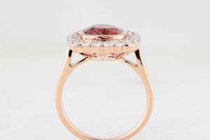 TOURMALINE & DIAMOND RING 14ct WHITE & ROSE GOLD