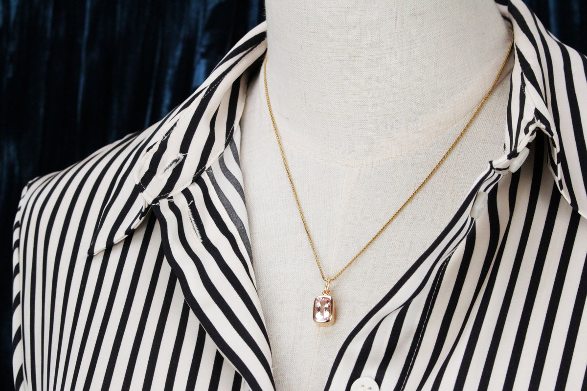 R&amp;V BESPOKE 3ct MORGANITE PENDANT 9ct GOLD