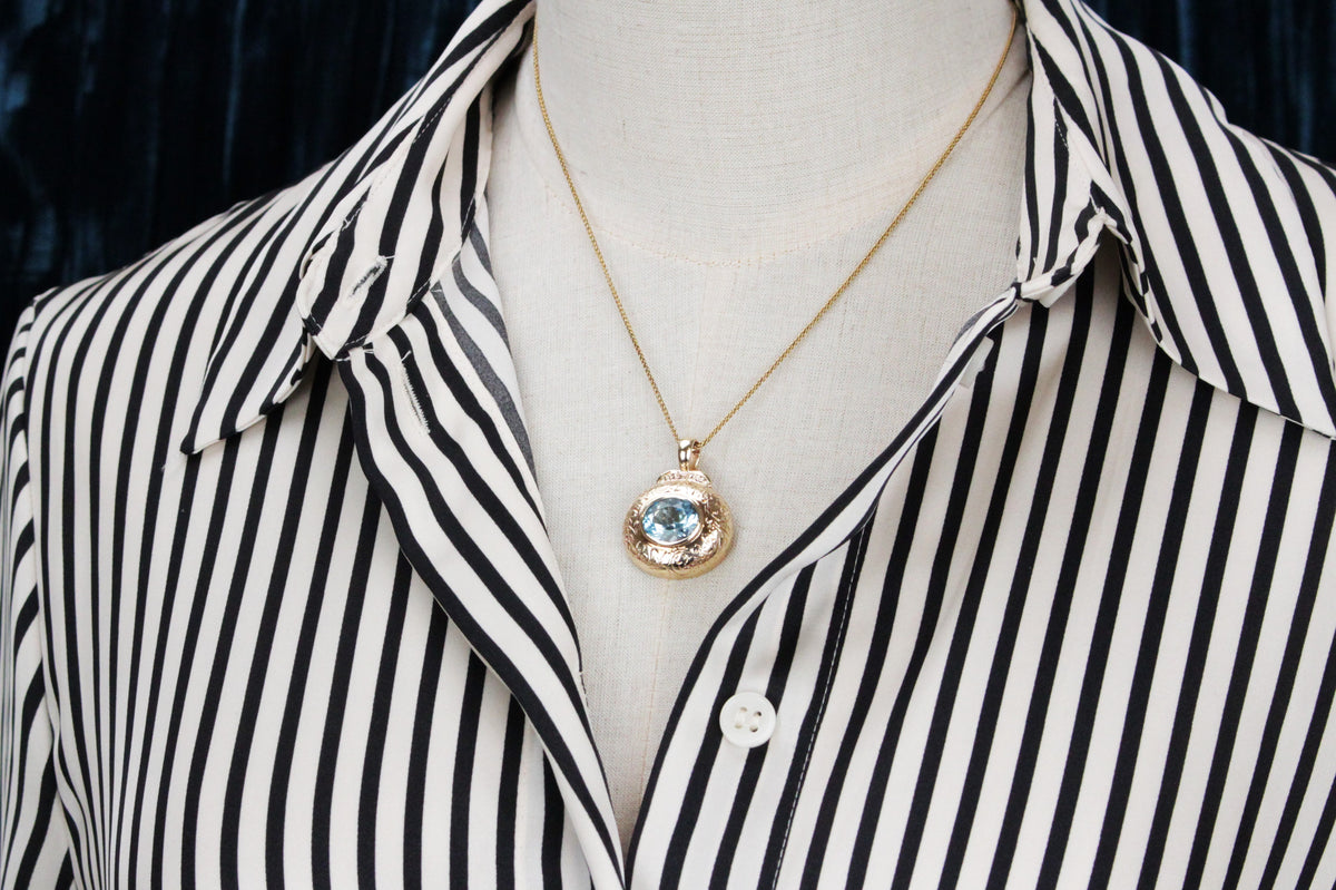 ANTIQUE EDWARDIAN c1910 TOPAZ ENHANCER 9ct GOLD