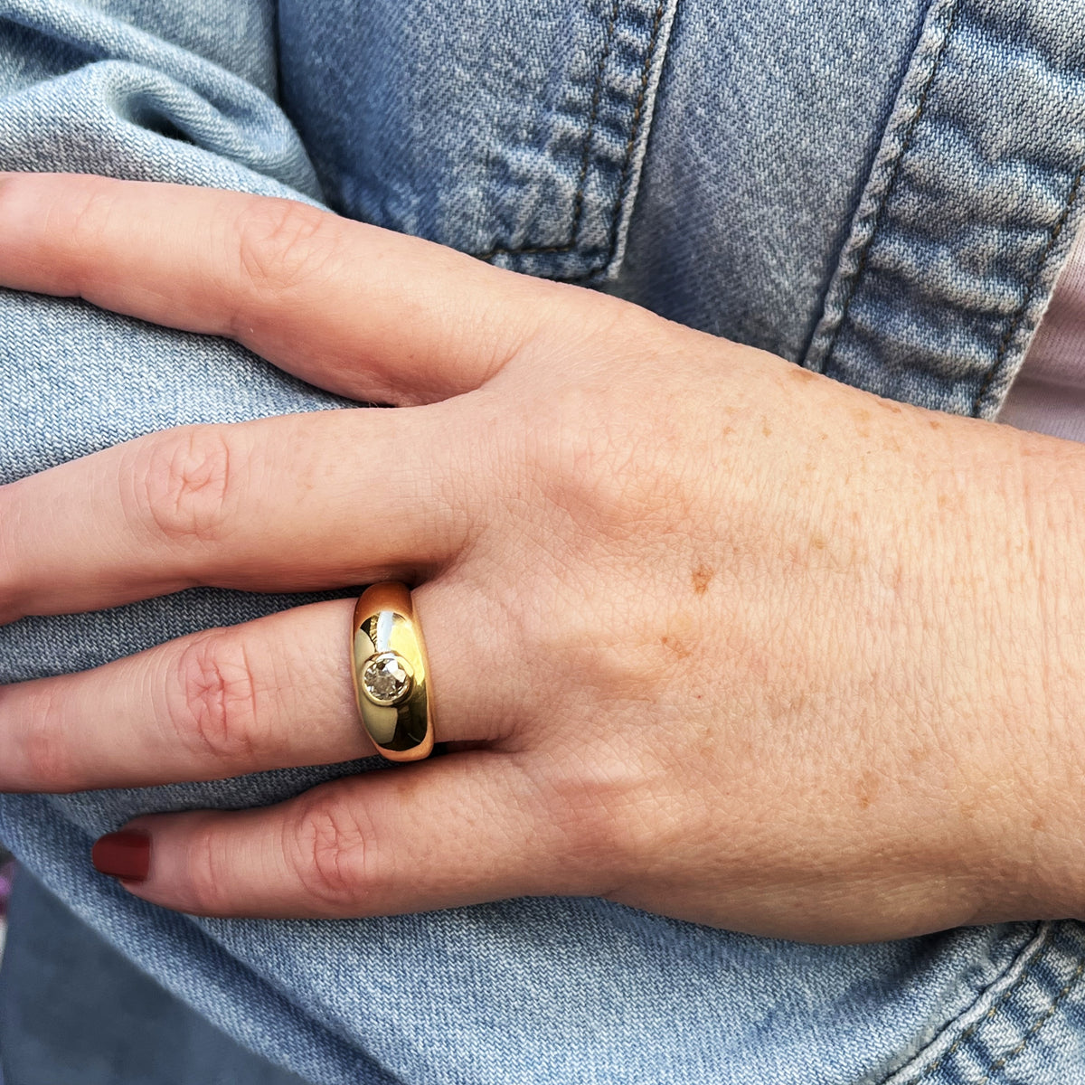 BESPOKE .55ct OLD MINE CUT DIAMOND RING 18ct GOLD