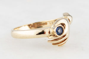 RETRO SAPPHIRE HAND RING 9ct GOLD