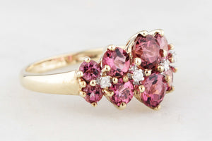 MODERN TOURMALINE & DIAMOND RING 9ct GOLD