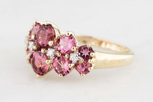 MODERN TOURMALINE & DIAMOND RING 9ct GOLD